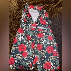 2x Floral Bodysuit Short Set
